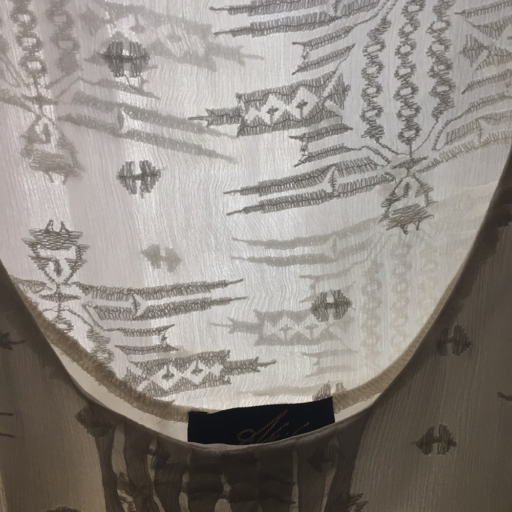 AKIKO White Sheer Silk Boho Fringed Tank - Picture 7 of 8
